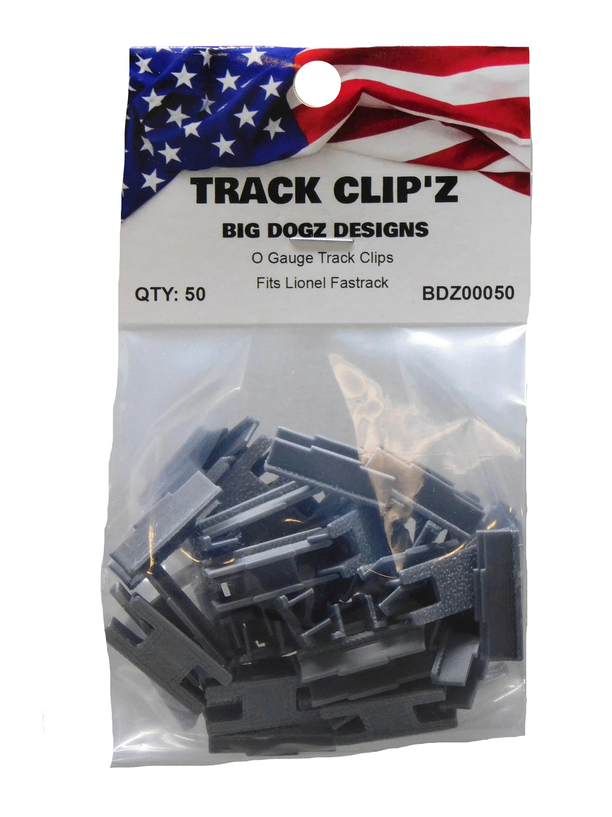 BIG DOGZ DESIGNS TRACK CLIP'Z FOR LIONEL FASTRACK (50) CLIPS joiner BDZ00050